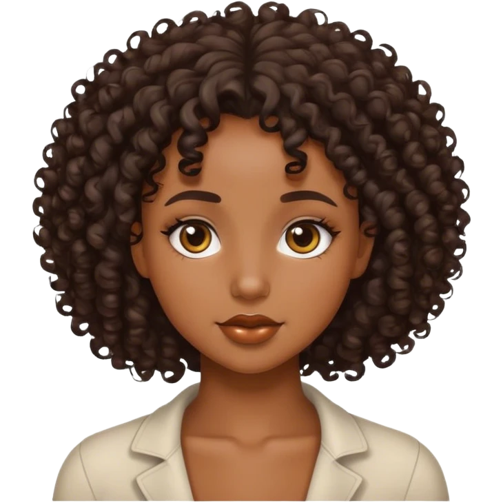 Black girl with curly hair emoji