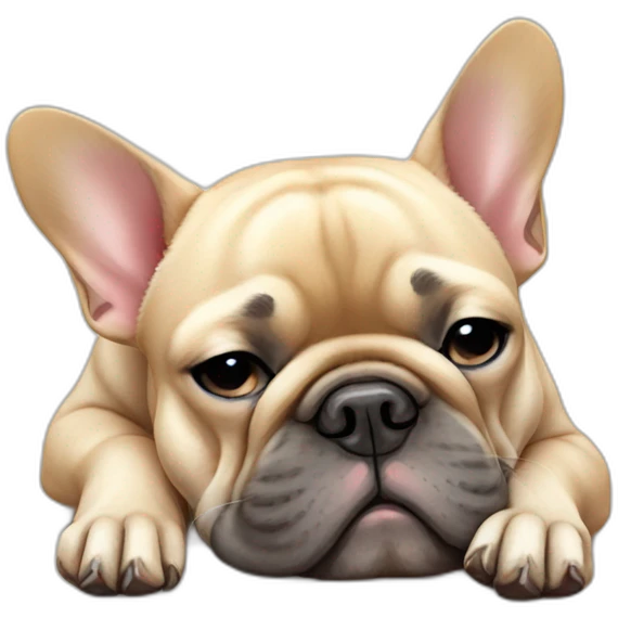french bulldog asleep emoji