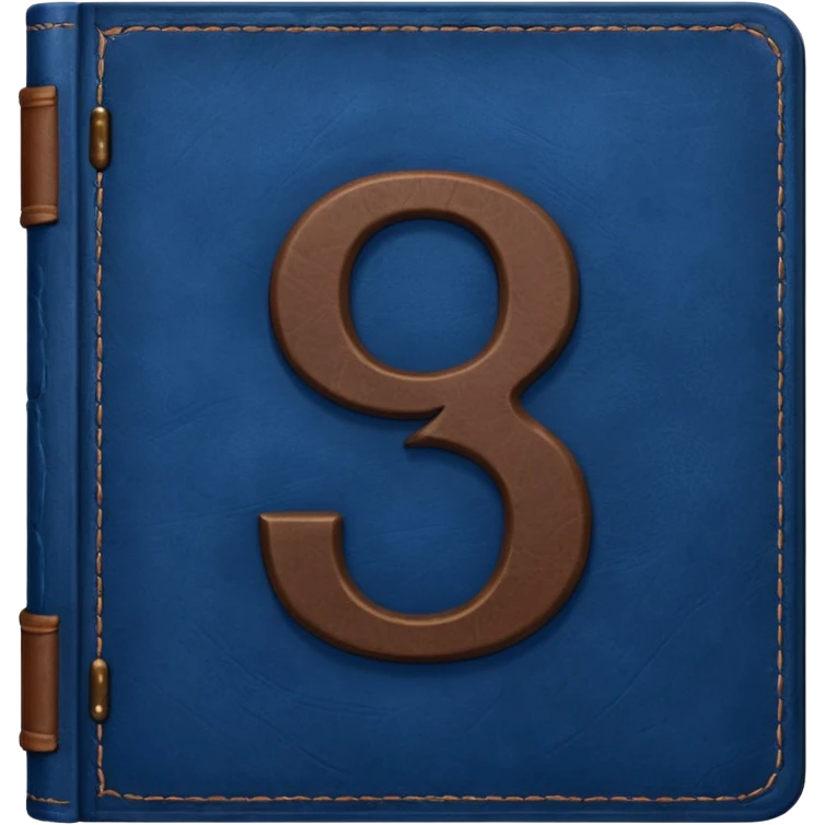 Dark blue book with a number "9" in the cover emoji