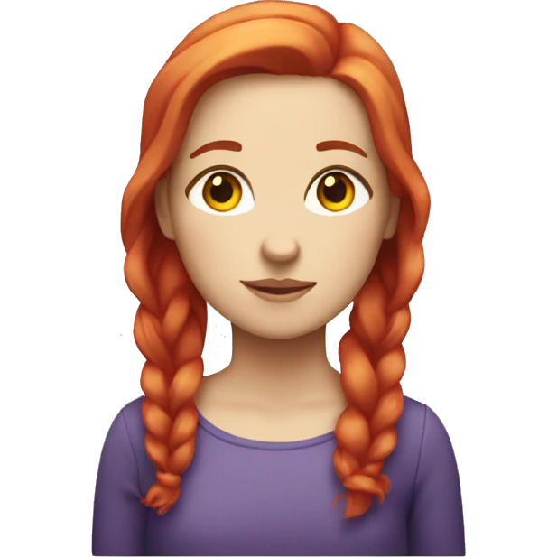 White girl with red hair and yellow purple fish emoji
