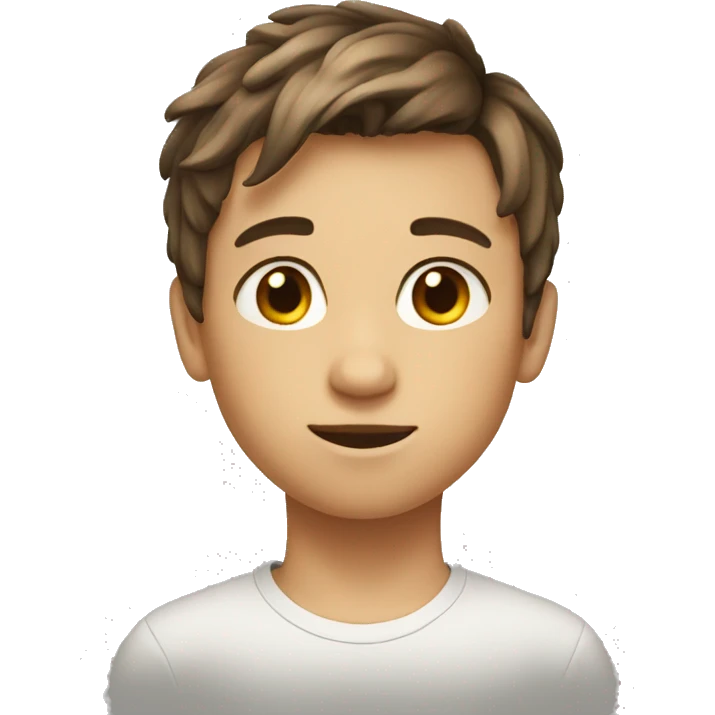 11 year old boy, short brown hair. sweaty emoji