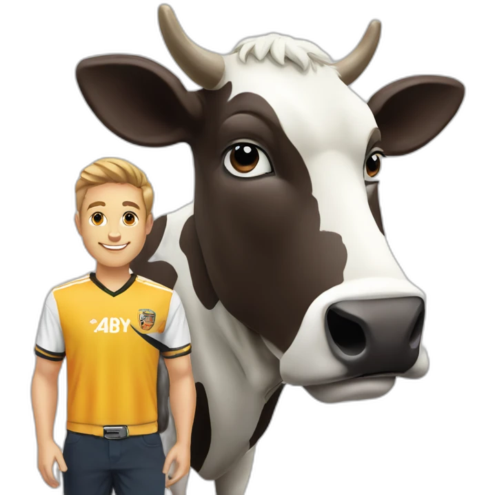 Alain spiers football mascot logo anny cow and anby cow emoji