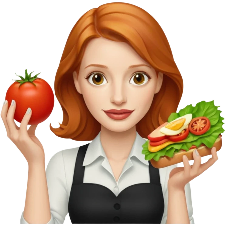 Jessica Chastain, making sandwich  emoji