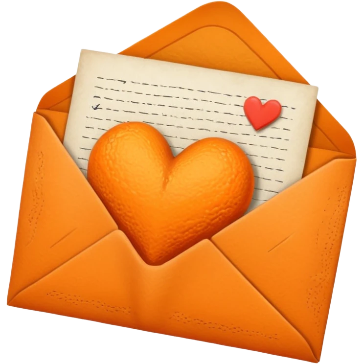 Orange love letter emoji