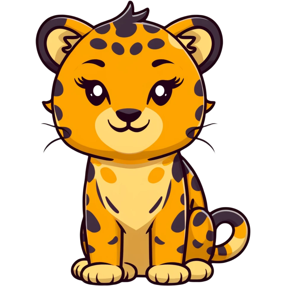 cute cheetah with big lashes emoji
