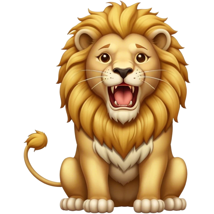 Vintage circus lion roaring emoji