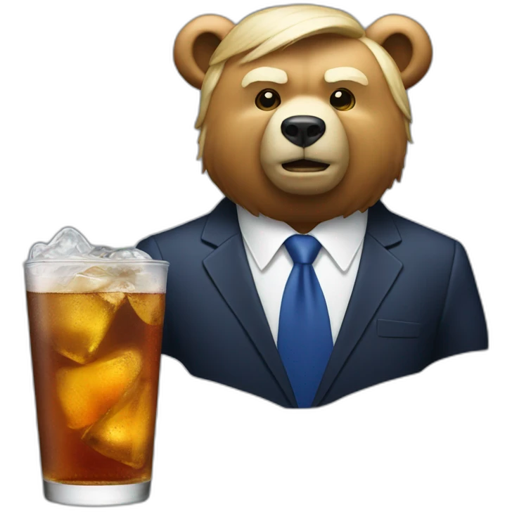 Donald Trump drink a bear emoji