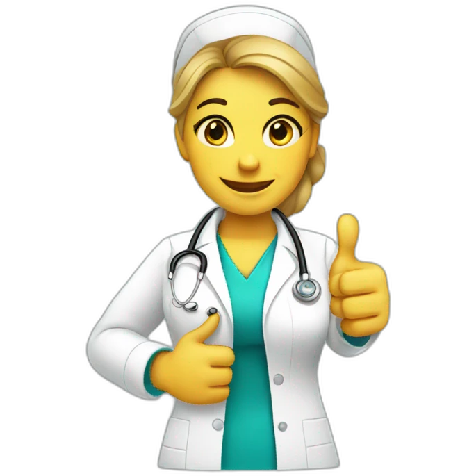 nurse with thumb up emoji