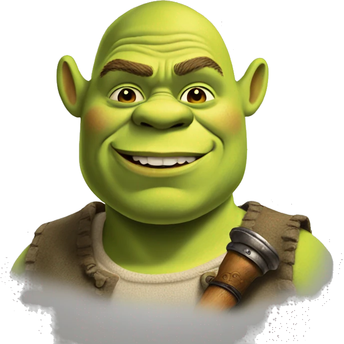 shrek with a pipe emoji