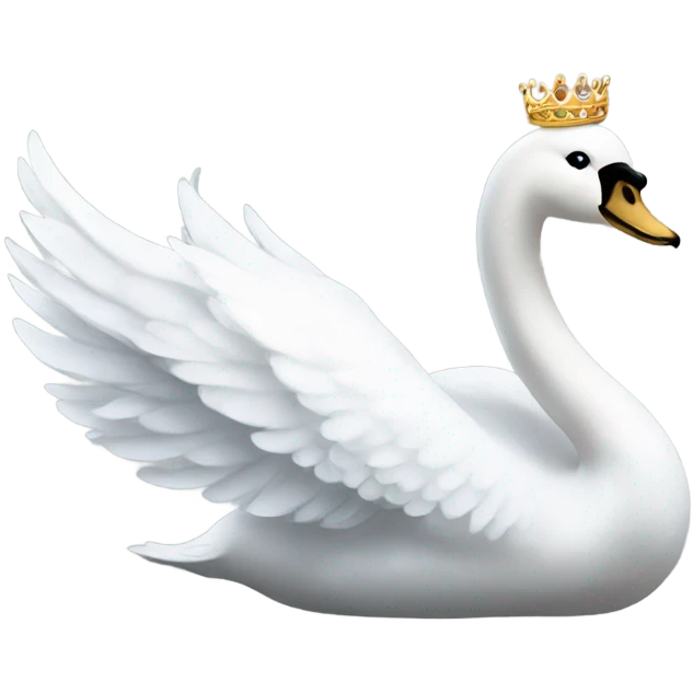 Princess white swan with crown emoji