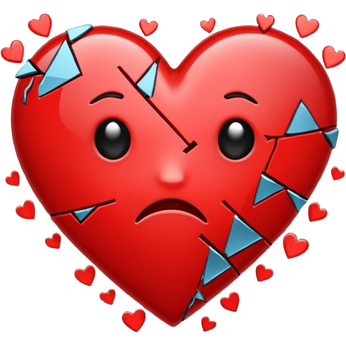 A shattered heart emoji, broken into many small, irregular fragments, conveying a feeling of heartbreak emoji