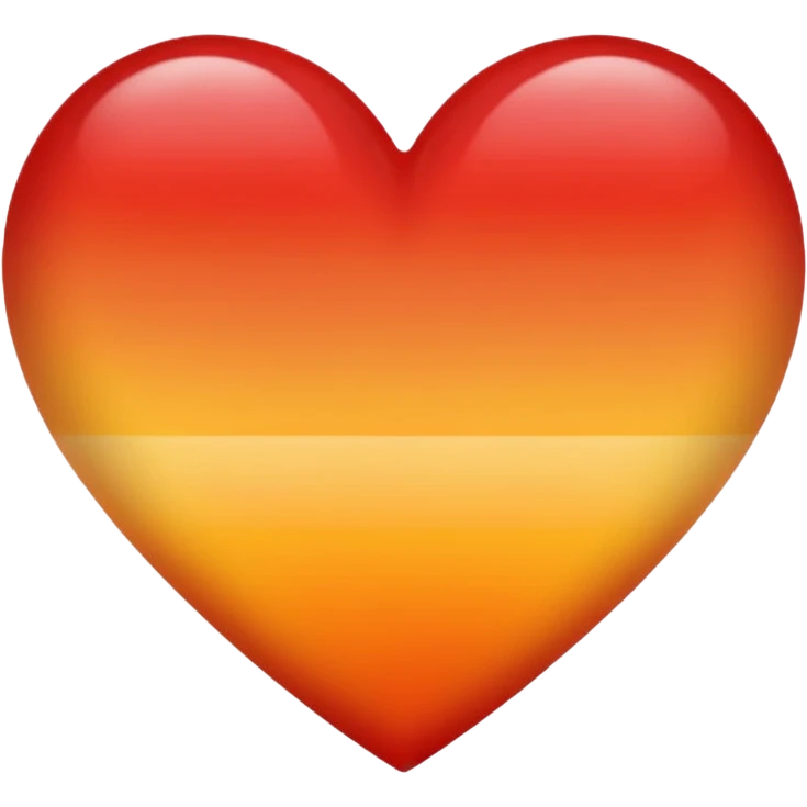 Ombré red orange yellow heart emoji