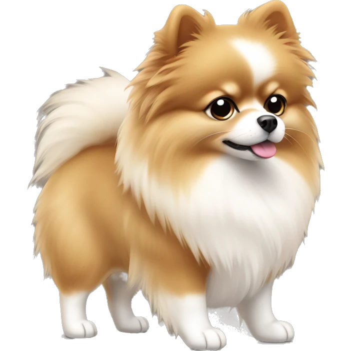 Tan and white Pomeranian ￼ emoji