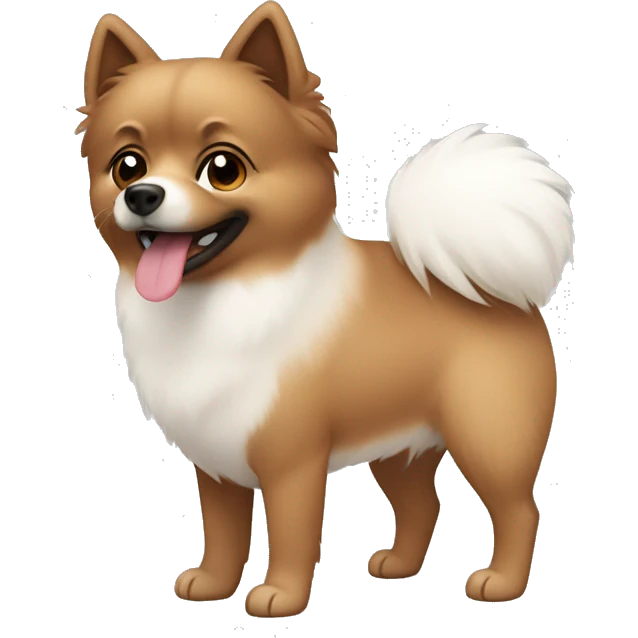 little brown spitz with a white chest  emoji
