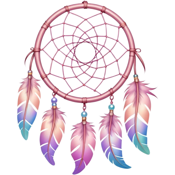 Iridescent pastel pink gradients dreamcatcher emoji