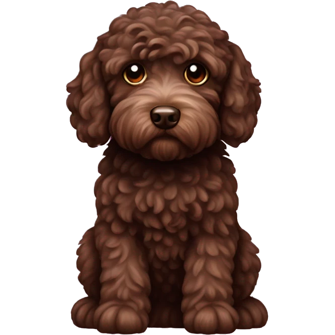 Chocolate miniature labradoodle  emoji