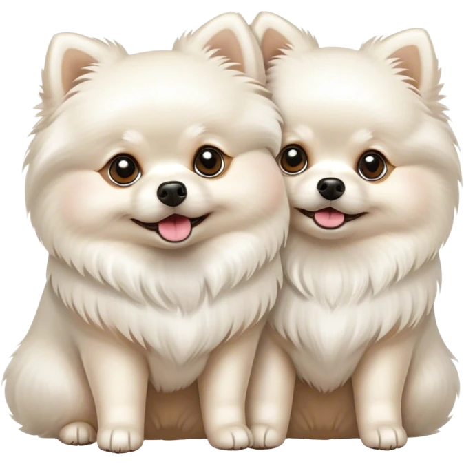 Two White pomeranian emoji