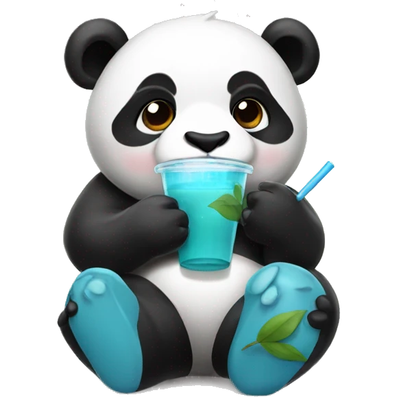 Panda drinking boba emoji