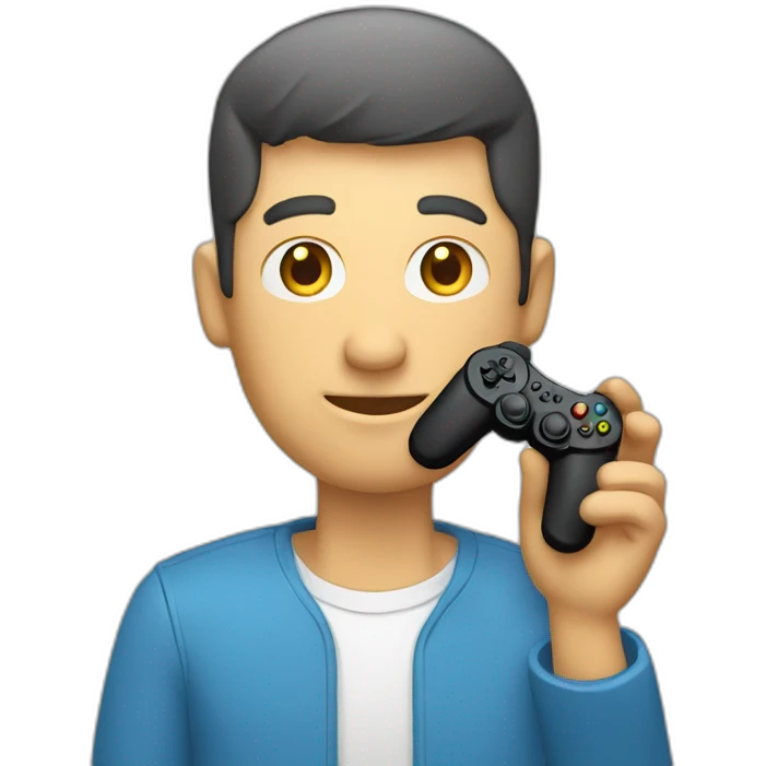 Un hombre con un joystick en la mano emoji