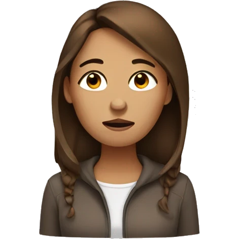 tired woman brown hair emoji