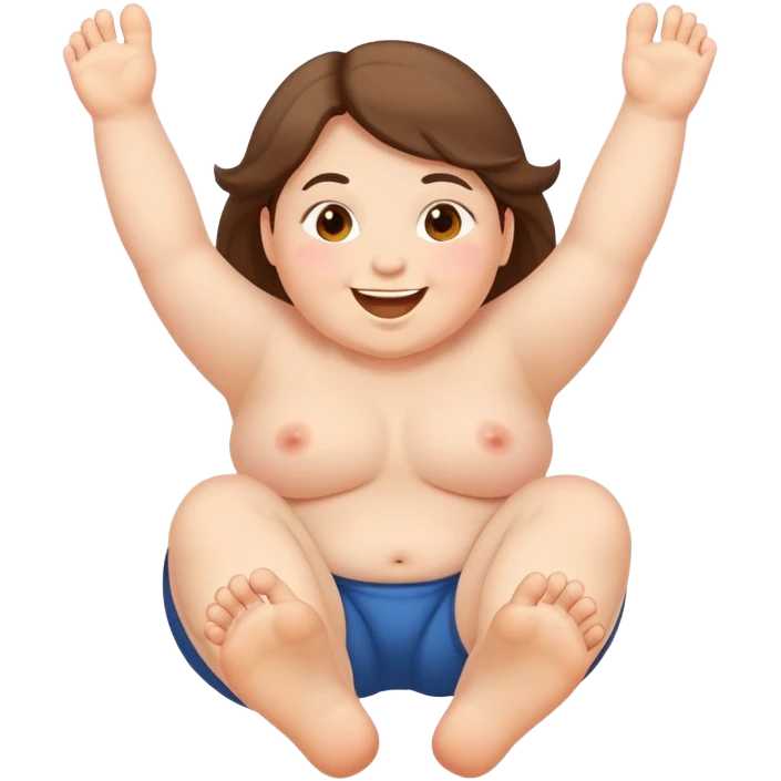 giggly chubby cheeks with feet in the air emoji