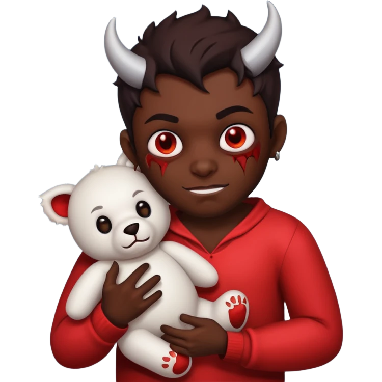 Devil hurting a teddy bear emoji