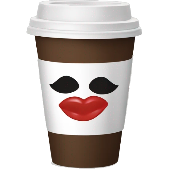 To-go coffee cup with kiss emoji