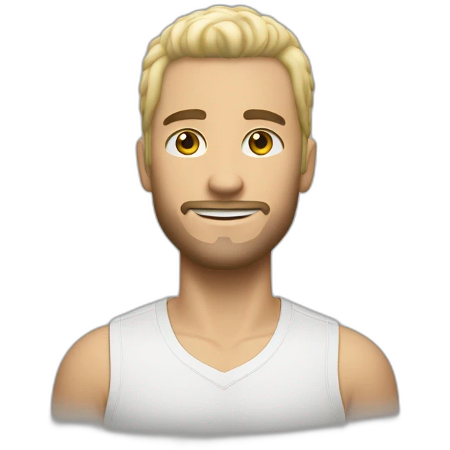 Hombre blanco pelo largo de lado con nike emoji