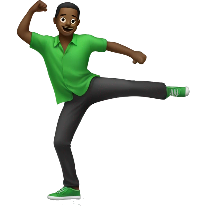 Dancing  black man in green emoji