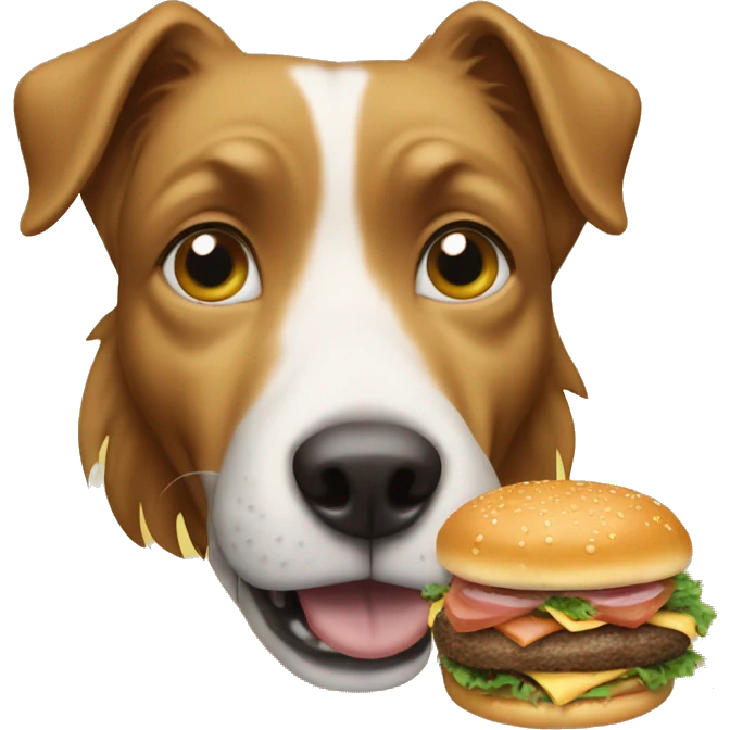 dog eating hambuguer emoji