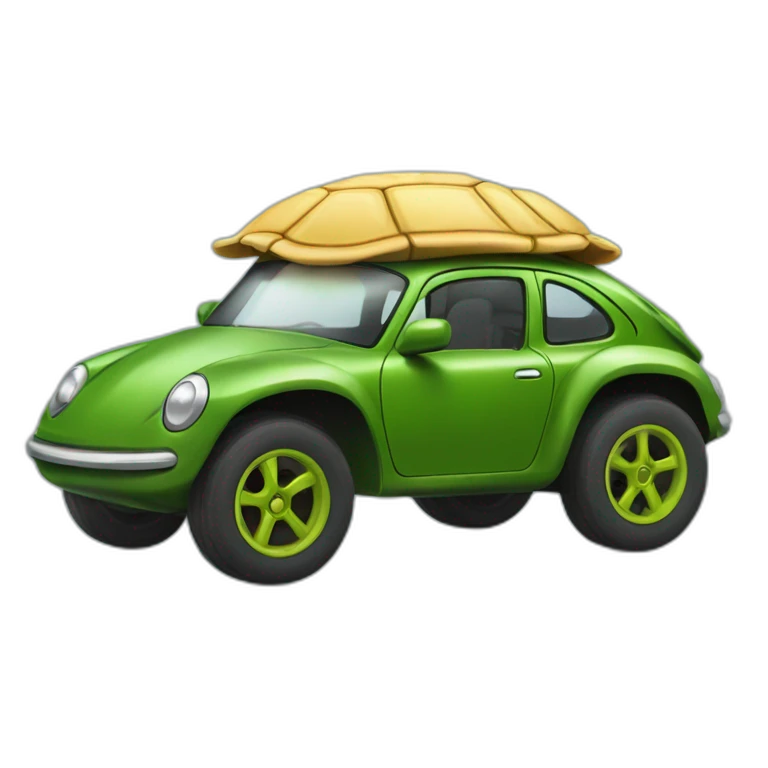 Tortue sur une voiture  emoji