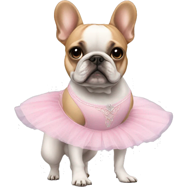 Ballet costume on a frenchie emoji
