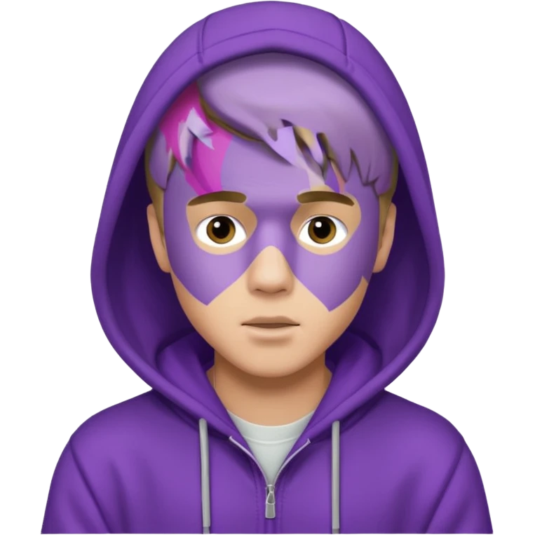 justin bieber, wear purple hoodie emoji