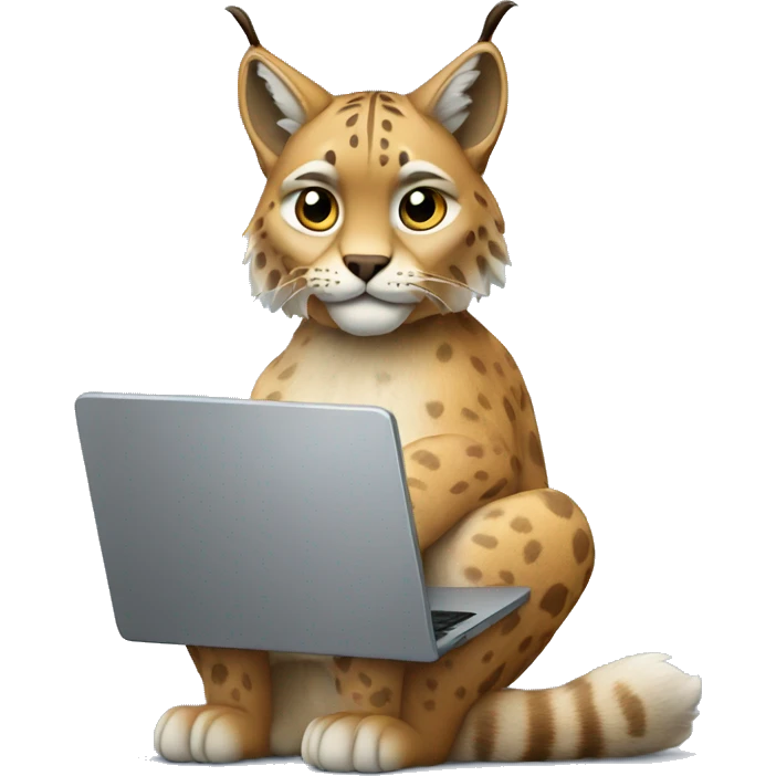 A lynx with a laptop emoji