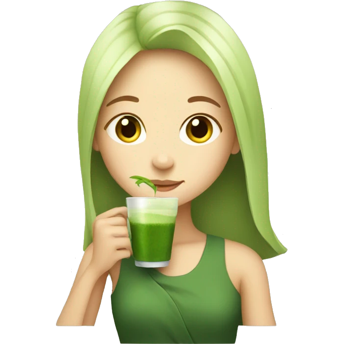 girl drinking matcha emoji