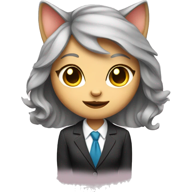 girl cat in a business suit emoji