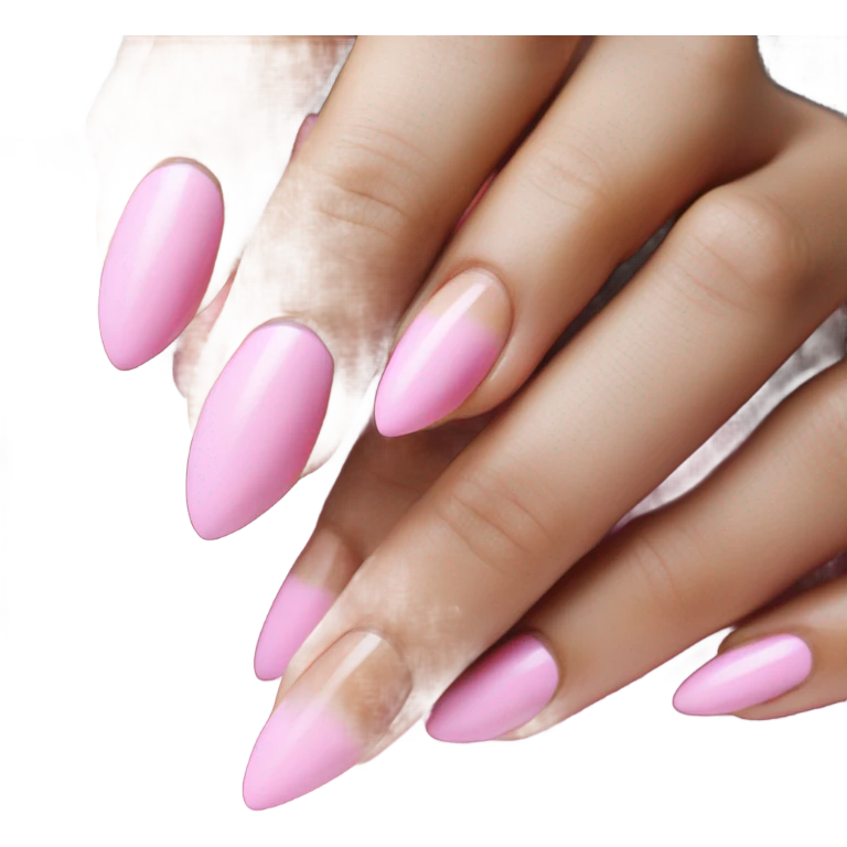 Almond shaped manicure with pink French tips emoji
