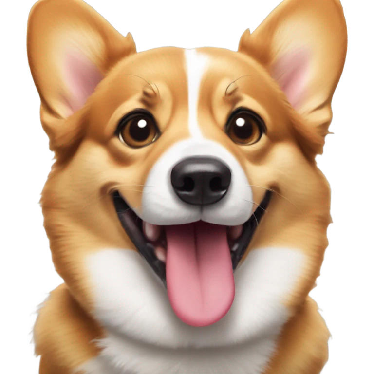 Corgi sticking out tongue emoji