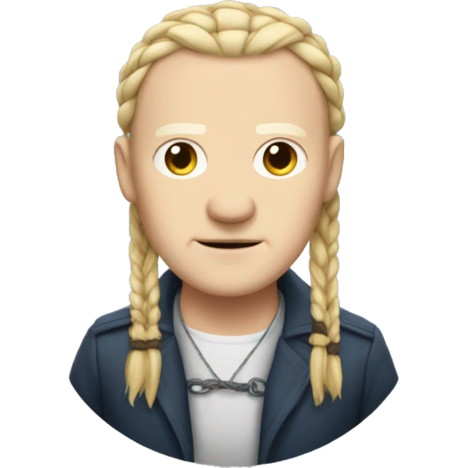 Tobias Whale with knotless braids emoji