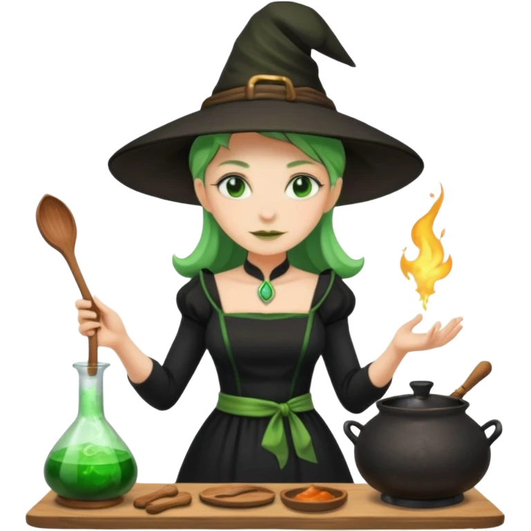 green witch cooking potion emoji