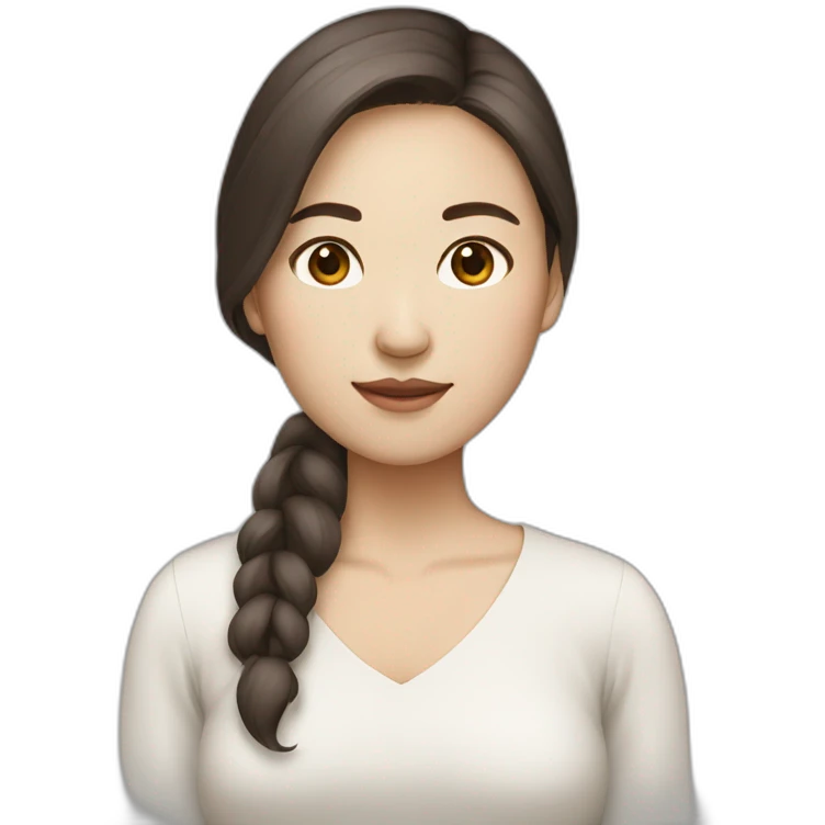 Asiat woman white skin brown hair emoji