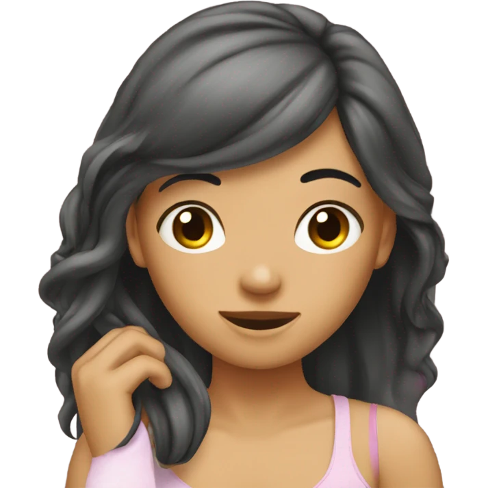 girl putting hair behind her ear  emoji