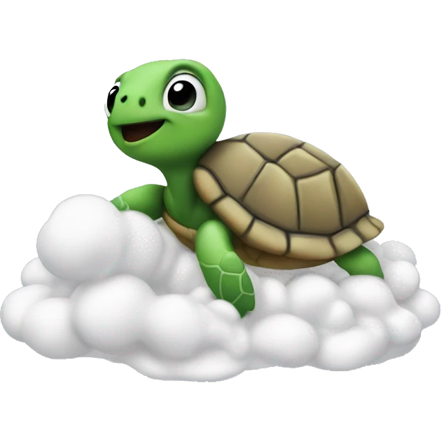 Baby turtle in foam  emoji