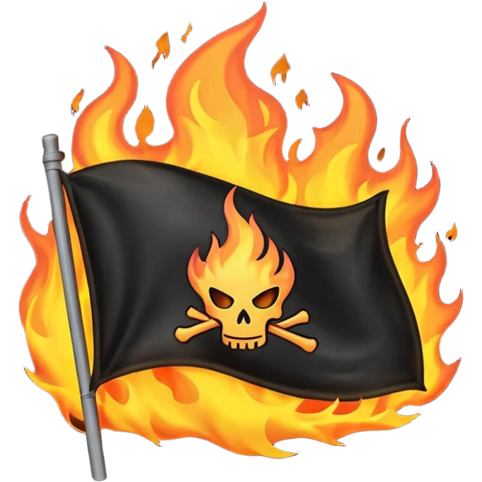 Burning black flag emoji