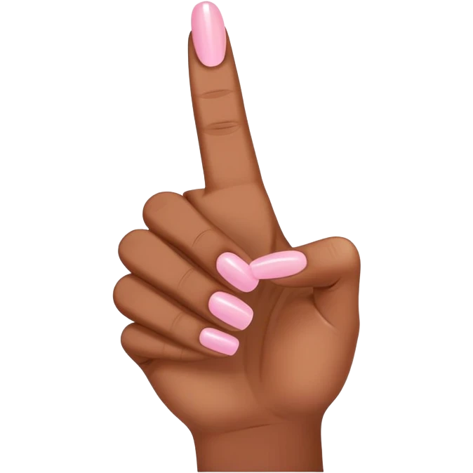Medium brown skin hand thumbs up with light pink painted fingernail polish  emoji