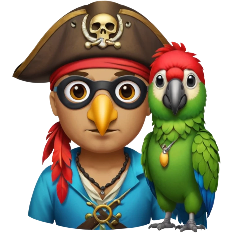 pirate and parrot emoji