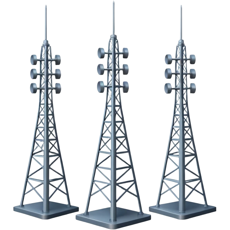 3 TORRES DE ANTENA DE ESTAÇÃO RÁDIO BASE emoji