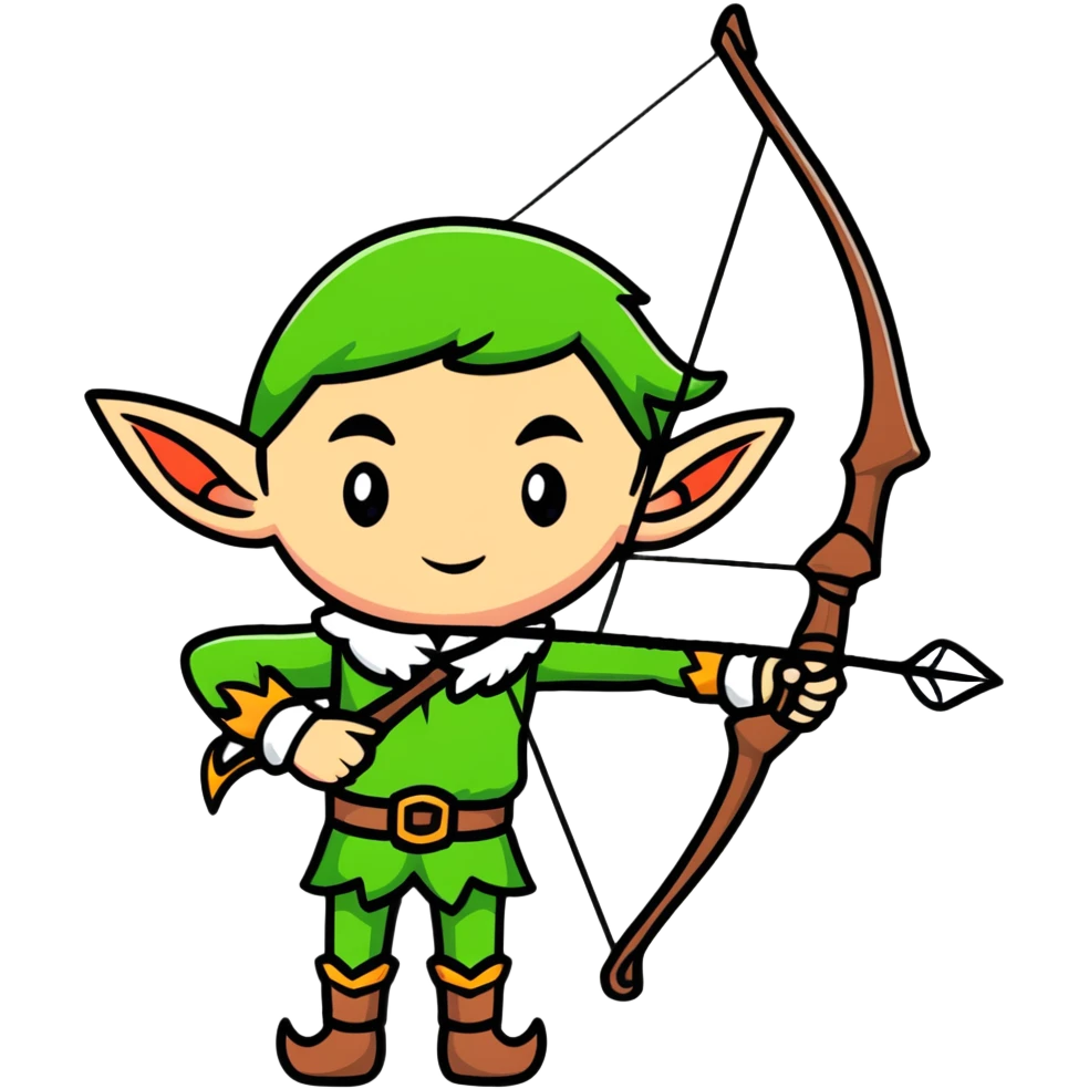 Elf archer with pointy ears and bow emoji