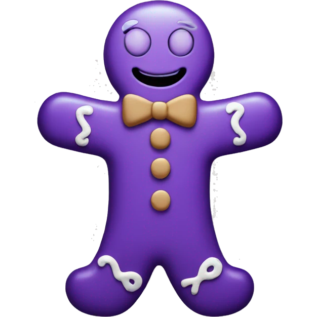 Purple gingerbread man emoji