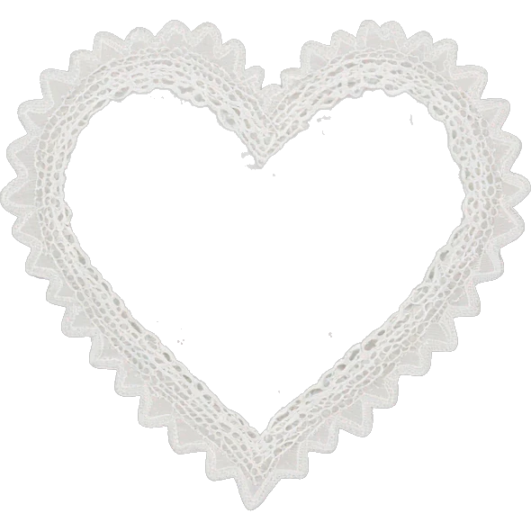 White heart with lace emoji